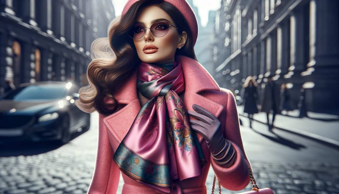 jaka apaszka do różowego płaszcza