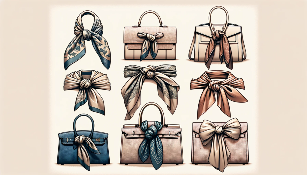 wiązanie apaszki na torebce