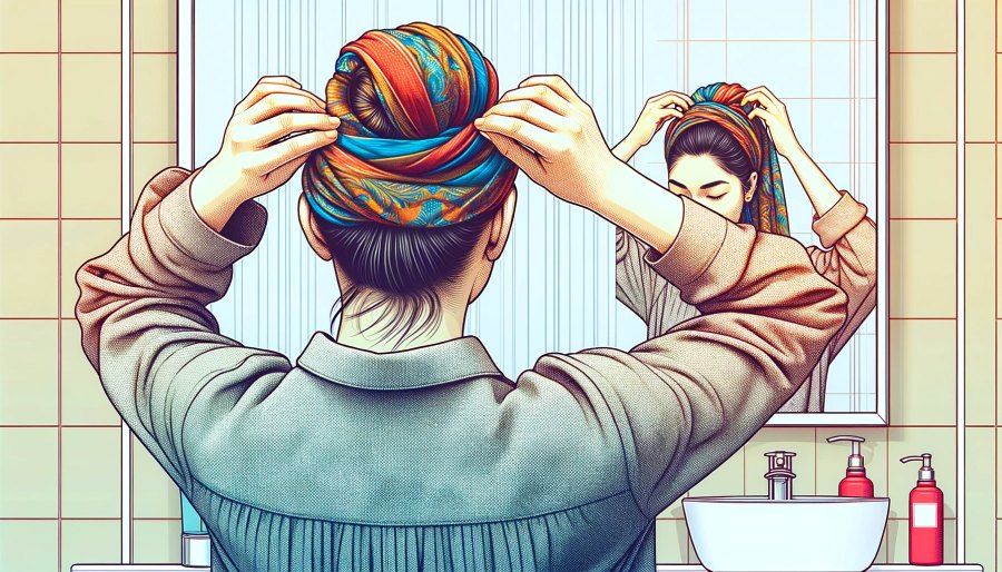 wiązanie apaszki na głowie