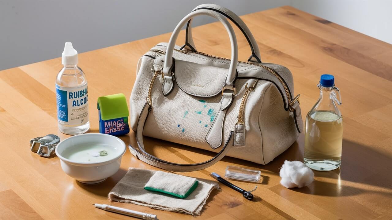 czym zmyć długopis z torebki