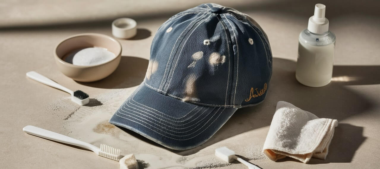 jak usunąć plamy potu z czapki