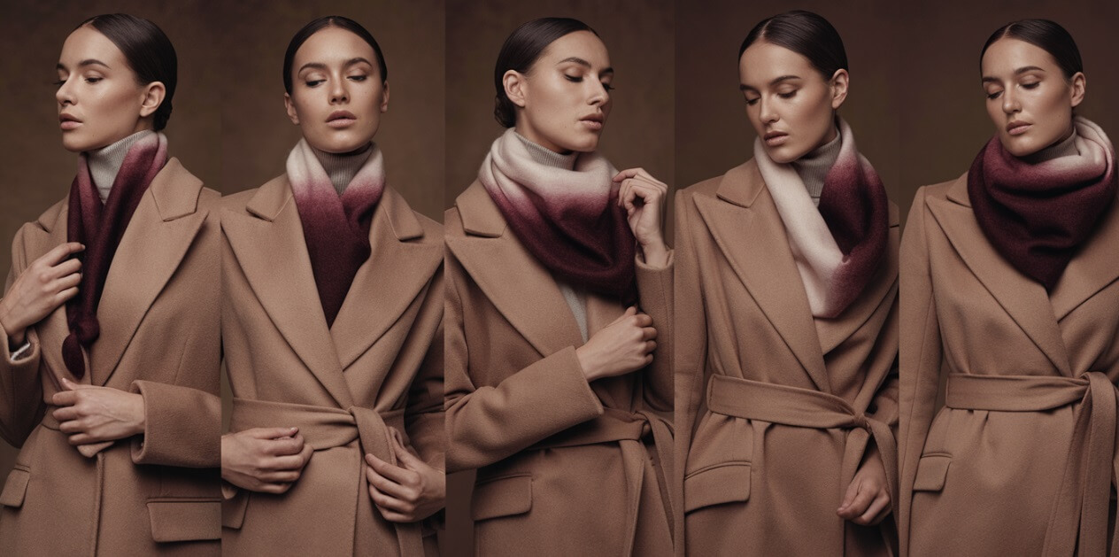 Jak wiązać szalik do płaszcza damskiego