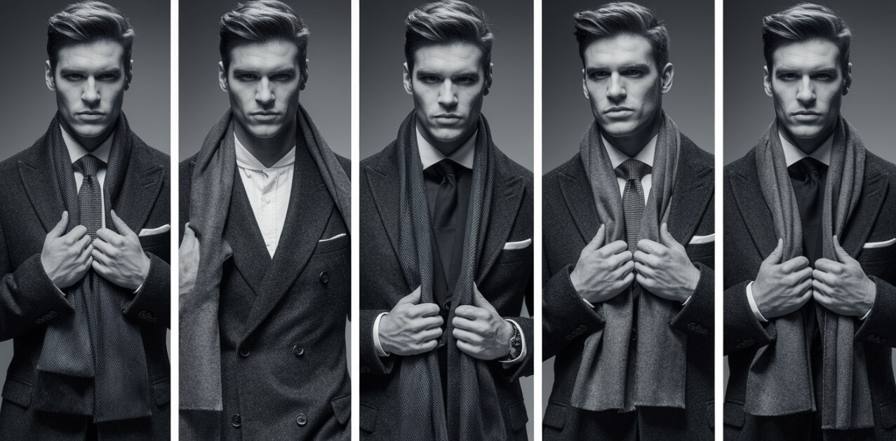 Jak wiązać szalik do płaszcza męskiego