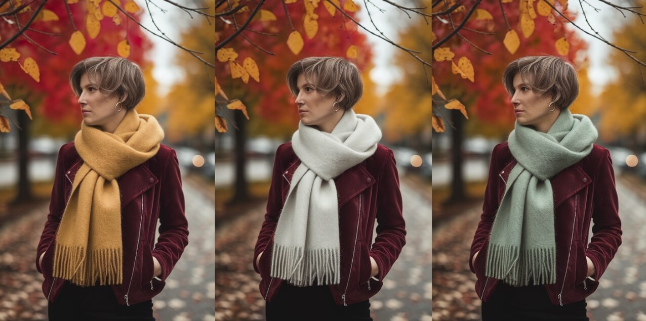 Jaki szalik do bordowej kurtki?