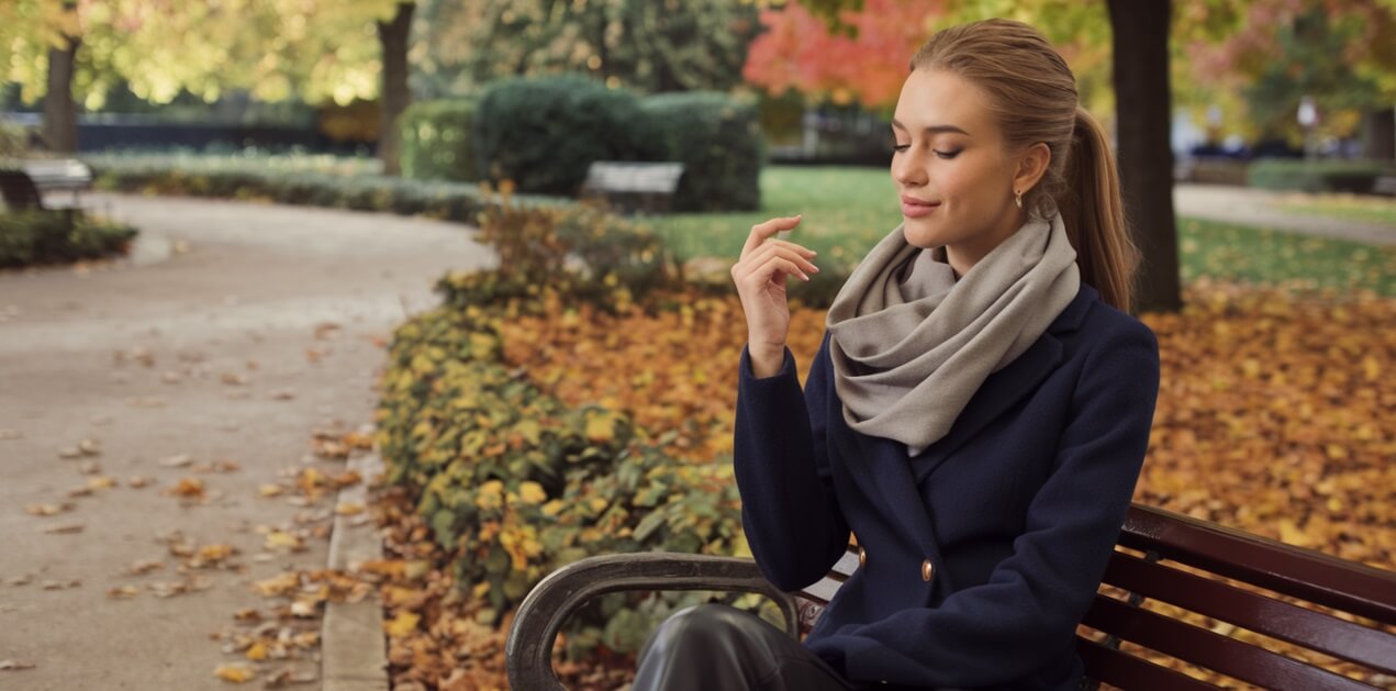 Jaki szalik do granatowego płaszcza