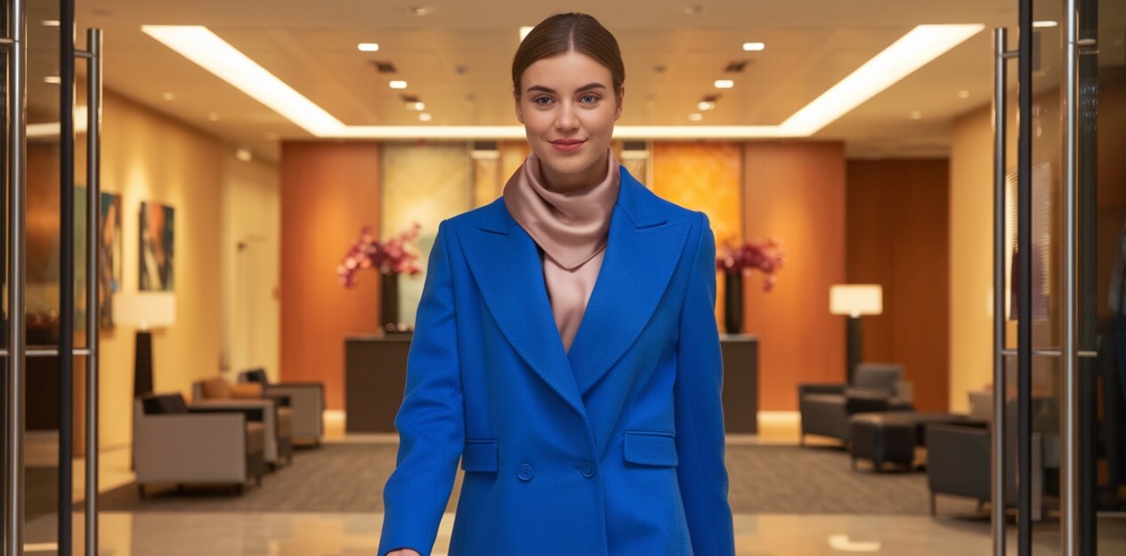 Jaki szalik do niebieskiego płaszcza